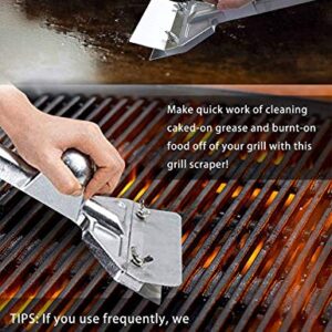 WITBASS Grill Scraper, Heavy Duty Aluminum Die-Cast Extra Large Griddle Scraper Set with Blades Flat Top Grill Accessories Griddle Cleaning Kit (16''*6'' Grill Scraper)