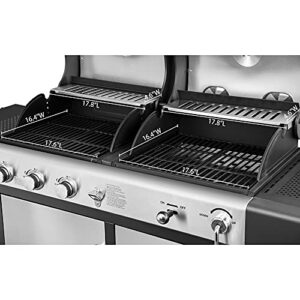 Royal Gourmet ZH3002SC 3-Burner 25,500-BTU Dual Fuel Propane and Charcoal Combo with Protected Grill Cover, Silver