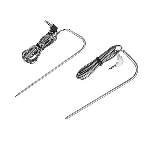 lapego Factory Replacement Parts OEM Meat Probe for Traeger BBQ Grills 2pc, 3.5 mm Plug Waterproof Digital Thermostat Probes Compatible with Traeger, Set of 2