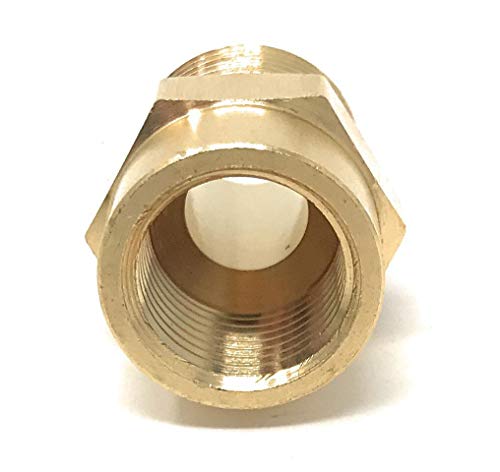 1/2 Male Flare x 3/8 Female Flare Brass Reducer coupling [661-FA0806] to adapt 1/2" application to 3/8 inch Natural Gas Grill Hose Connect Propane Assembly-3/8 Female Flare Thread x 1/2 Male Flare