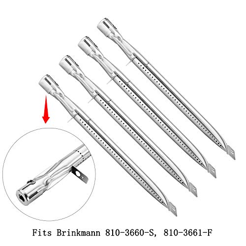 Uniflasy Grill Replacement Parts Kit for Brinkman 810-3660-S, 810-3661-F, Includes Grill Burner Tube Pipe, Heat Plate Shield/Heat Tent/Burner Cover/Flame Tamer, Crossover Channel Tube