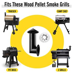 WADEO Pellet Grill Smoke Stack Replacement for Pit Boss, Traeger, Camp Chef and Other Pellet Grills Smokers