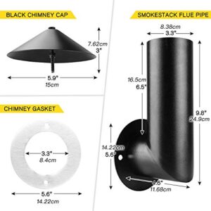 WADEO Pellet Grill Smoke Stack Replacement for Pit Boss, Traeger, Camp Chef and Other Pellet Grills Smokers