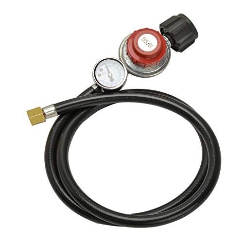 only fire 4Ft 0-30PSI Adjustable Propane Regulator with Tank Gauge QCC-1 Connection Hose for Grills, Turkey Fryers, Burner, Forge, Fire Pit etc