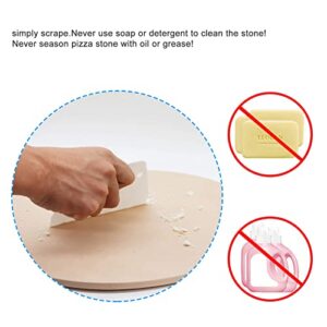 AILUROPODA 13" Round Pizza Stone for Oven and Grill with Bamboo Pizza Paddle, Cleaning Scraper and Recipe Cordierite Baking Stone for Oven Thermal Shock Resistant