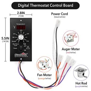 Stanbroil Replacement for Traeger Digital Controller Kit, Upgraded BBQ Temperature Controller with 7" RTD Temperature Sensor Probe Fit for Traeger Pellet Grills