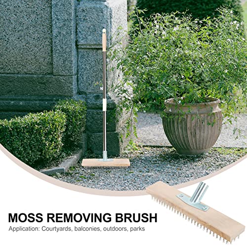 Moss Removal Brush Roof Brush: Moss Cleaner Wire Brush Decking Cleaner Remover for Cracks Flagstone Concrete Pavements Bricks Hoe