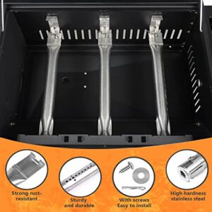 Hisencn Grill Replacement for RevoAce Duel Fuel Gas and Charcoal Grill Combo Grill GBC1793W, Stainless Steel Grill Burners and Porcelain Steel Heat Plates, 3 Pack