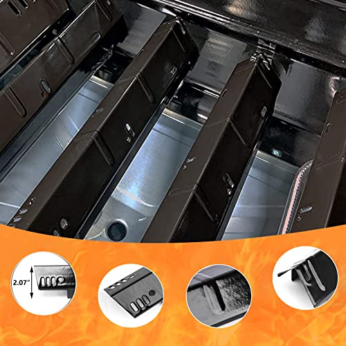 Hisencn Grill Replacement for RevoAce Duel Fuel Gas and Charcoal Grill Combo Grill GBC1793W, Stainless Steel Grill Burners and Porcelain Steel Heat Plates, 3 Pack