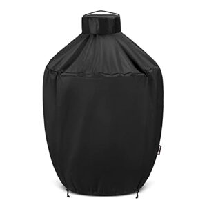 unicook grill cover 31.5 inch, compatible with large big green egg, kamado joe, pit boss grills, heavy duty waterproof ceramic grill cover, fade resistant smoker cover, 31.5″ dia x 31.5″ h, black