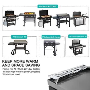 Utheer Griddle Warming Rack for Blackstone 28 Inch with/Without Hood & Lid, Grill Warming Rack for Blackstone Airfryer 1962 and More 28" Flat Top Griddle, Chicken Leg Rack, Pepper Holder Accessories