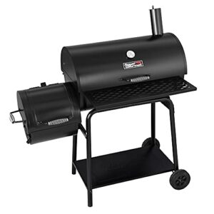 royal gourmet outdoor bbq charcoal grill and offset smoker grill combo on clearance prime with wheels front table, black, cc1830fb