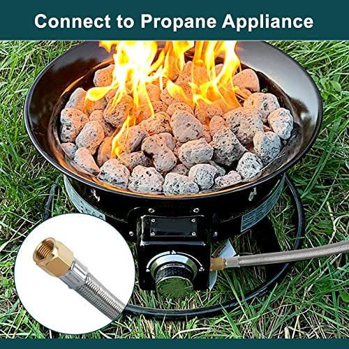 GASPRO 6-Foot Propane Hose Extension for Propane Devices with 3/8" Male Flare, for RV, Gas Grill, Heater, Burner and More, Flexible and Durable