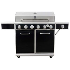 kenmore pg-a40602srl 6 burner propane gas bbq grill with side burner, 73000 total btu, black and stainless steel
