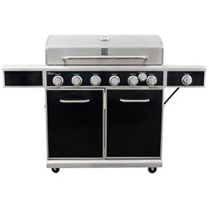 Kenmore PG-A40602SRL 6 Burner Propane Gas BBQ Grill with Side Burner, 73000 Total BTU, Black and Stainless Steel