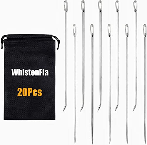 20Pcs Roasting Trussing Needles, 6 Inch BBQ Barbecue Skewers for Grilling, Turkey Pins Metal for Turkey, Chicken, Roasts and Rolled Meats Supplies