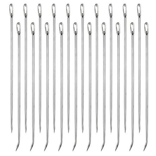 20Pcs Roasting Trussing Needles, 6 Inch BBQ Barbecue Skewers for Grilling, Turkey Pins Metal for Turkey, Chicken, Roasts and Rolled Meats Supplies