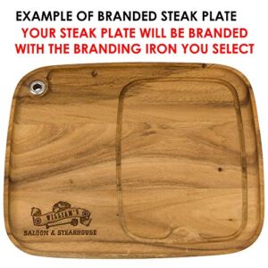 BBQ Fans Western W Branding Iron for Steak, Buns, Wood & Leather