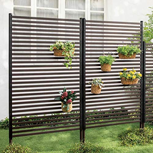 QILIN Garden Decorative Fence, Privacy Screen Courtyard Ground Pipe Fence Inserted Ground Outdoor Gardening Climbing Vine Flower Stand