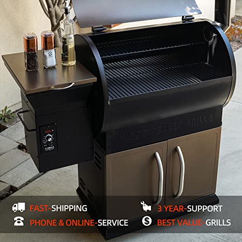 Z GRILLS Wood Pellet Grill Smoker with Digital Controls, Cover, 700 sq. in. Cooking Area for Outdoor BBQ, Smoke, Bake and Roast, 700D,Brown