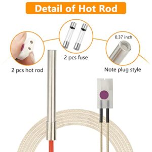 Unidanho 2 Packs Pellet Grill Igniter Replacement for Pit Boss & Camp Chef Smokers, Hot Rod Ignitor Kit Compatible with Pit Boss& Camp Chef Pellet Grill with 2pc Fuse