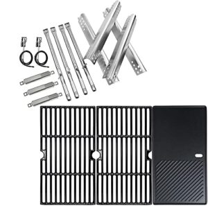 uniflasy grill part kit for charbroil advantage series 4 burner 463432215 466433016 469432215 463433016 cooking grate griddle heat plate tent shield grill burner pipe adjustable crossover
