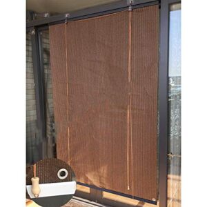 ljianw sun shade sail, exterior roller shade blinds garden decoration privacy screen breathable hdpe for outdoor patio,45sizes (color : brown, size : 80x110cm)