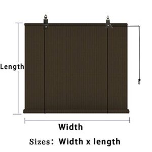 LJIANW Sun Shade Sail, Exterior Roller Shade Blinds Garden Decoration Privacy Screen Breathable HDPE for Outdoor Patio,45Sizes (Color : Brown, Size : 80x110CM)