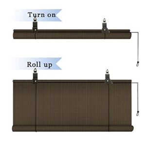 LJIANW Sun Shade Sail, Exterior Roller Shade Blinds Garden Decoration Privacy Screen Breathable HDPE for Outdoor Patio,45Sizes (Color : Brown, Size : 80x110CM)