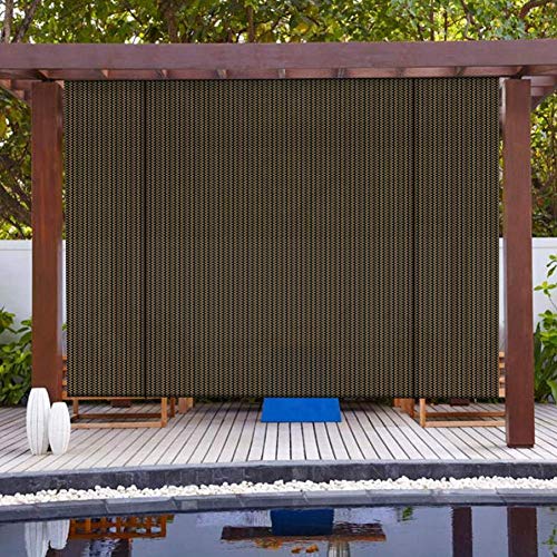 LJIANW Sun Shade Sail, Exterior Roller Shade Blinds Garden Decoration Privacy Screen Breathable HDPE for Outdoor Patio,45Sizes (Color : Brown, Size : 80x110CM)