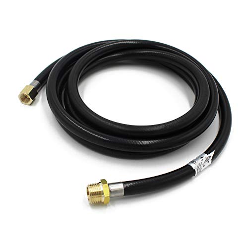 MENSI 10 Feet Low Pressure Natural Hose Conversion Kit with 5" Outlet Pressure Regulator Valve with Hose Adapter 1/2" Male NPT to 3/8" Female Flare Fitting