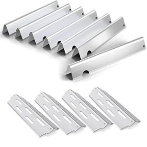 flavorizer bars and heat deflectors grill replacement parts for weber 66041, genesis ii e-410, s-410, genesis ii lx e-440, genesis ii lx s-440, durable stainles steel heat plate tent grill parts kit