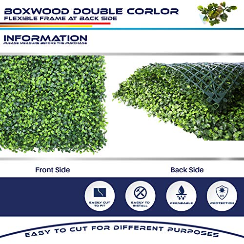 Windscreen4less Artificial Faux Ivy Leaf Decorative Fence Screen 20'' x 20" Boxwood/Milan Leaves Fence Patio Panel, Harmonious Boxwood 28 Pieces