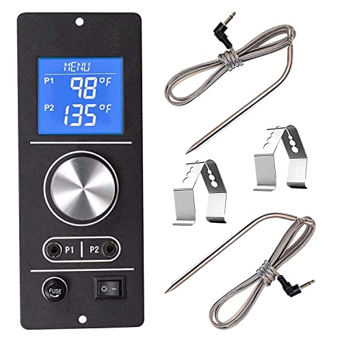 Camp Chef Gen 2 PID Controller Upgrade - Digital Thermostat Kit Compatible with SmokePro DLX/XT/Portable Grills - Dual Probe LCD Display, Custom Smoke Control - Replacement Parts