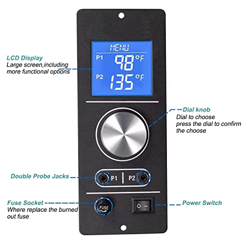 Camp Chef Gen 2 PID Controller Upgrade - Digital Thermostat Kit Compatible with SmokePro DLX/XT/Portable Grills - Dual Probe LCD Display, Custom Smoke Control - Replacement Parts