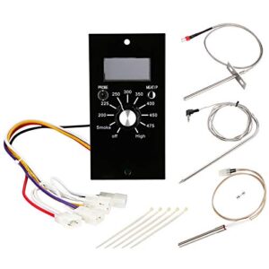wadeo replacement parts for pit boss pellet grills digital temperature control panel kit, thermostat controller board, temperature probe, ignitor, meat probe, fuse and fixing band