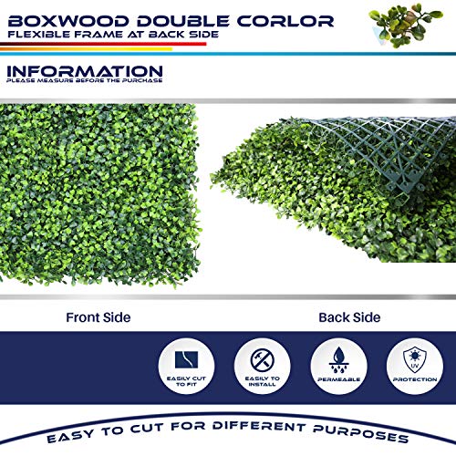 Windscreen4less Artificial Faux Ivy Leaf Decorative Fence Screen 20'' x 20" Boxwood/Milan Leaves Fence Patio Panel, Harmonious Boxwood 15 Pieces