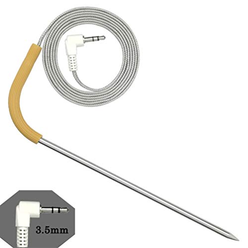 Replacement Meat Probe for Traeger Grills. Premium 3.5mm Plug with Traeger Meat Probe, 2pc Meat Probes and 2pc Stainless Steel Grill Clips.