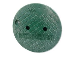 10″ round green lid only for dura 100-101 valve box & replaces carson 910 lid – engraved: irrigation control valve