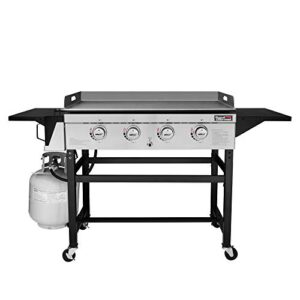 royal gourmet gb4001b 4-burner flat top gas grill 52000-btu propane fueled professional outdoor griddle 36inch backyard cooking with side table, black