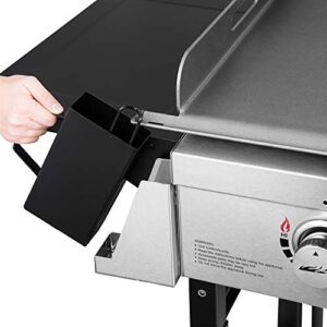 Royal Gourmet GB4001B 4-Burner Flat Top Gas Grill 52000-BTU Propane Fueled Professional Outdoor Griddle 36inch Backyard Cooking with Side Table, Black