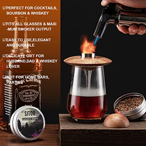 SITOO Cocktail Smoker Kit, Gifts for Dad Fathers Day,UFO Drink Smoker, Cocktail Smoker Kit with Torch & Chips for Cocktail, Whiskey, Bourbon