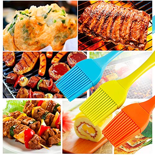 Grill Basting Brush Silicone Pastry Baking Brush BBQ Sauce Marinade Meat Glazing Oil Brush Heat Resistant, Kitchen Cooking Baste Pastries Cakes Desserts, Dishwasher Safe 4Pack