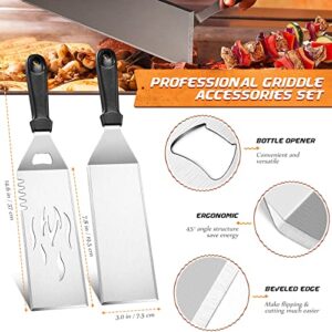 Griddle Accessories Kit Spatula for Blackstone: Flat Top Grill Accessories Set with Melting Dome for Camp Chef - Professional Grill Spatula Tools for Men Women Outdoor BBQ Teppanyaki Camping