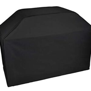 101mart 65 Inch BBQ Gas Grill Cover - Heavy Duty, Rip-Proof, Weather Resistant and Fade Protection - Features Wide Air Vents, Durable Handles & Tightening Drawstring for Secure Fit (Black)