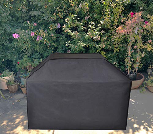 101mart 65 Inch BBQ Gas Grill Cover - Heavy Duty, Rip-Proof, Weather Resistant and Fade Protection - Features Wide Air Vents, Durable Handles & Tightening Drawstring for Secure Fit (Black)