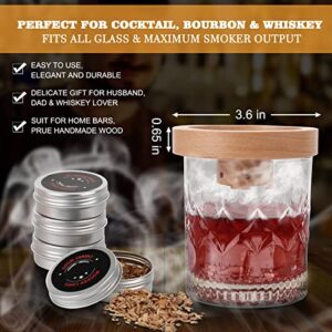 Cocktail Smoker Kit: Drink Smoker Infuser Kit with Cleaning Brush, Filter, Cherry, Oak, Apple, and Pecan Wood Chips, Old Fashioned Smoker Kit for Cocktail, Whiskey, Wine, Gift for Whiskey Smoker Lover