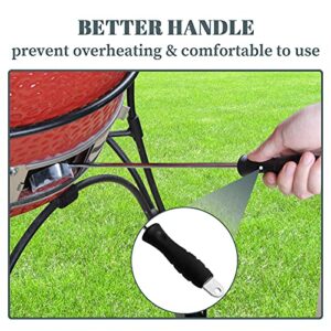 OLIGAI BBQ Ash Tool for Big Green Egg Stainless Steel Ash Tool Poker for Kamado Joe Charcoal Smoker Wood Burning Stove Ash Rake,Ash Tool for Other Charcoal Grills Corner Cleaner Accessories 17.5"