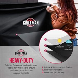 Grillman Premium BBQ Grill Cover. Rip-Proof & Waterproof (58" L x 24" W x 48" H, Black) Top Heavy Duty Large Grill Cover for Weber Spirit, Genesis, Charbroil, etc. Barbecue Cover and Gas Grill Covers
