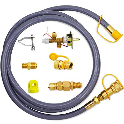 12FT Natural Gas Conversion Kit，52066 Gas Conversion Kit，65,000 BTU Natural Gas Hose and Regulator Compatible with Grill Kitchen Auxiliary Gas Grill